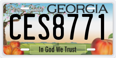 GA license plate CES8771