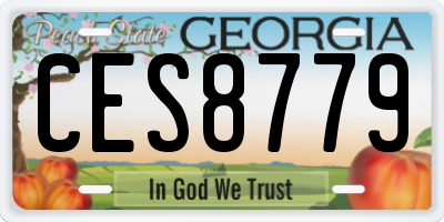 GA license plate CES8779