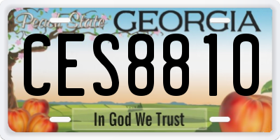 GA license plate CES8810
