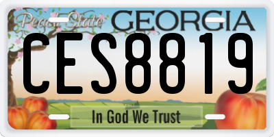 GA license plate CES8819