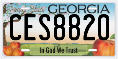 GA license plate CES8820