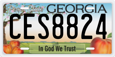 GA license plate CES8824