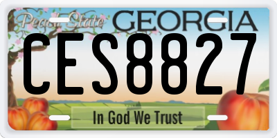 GA license plate CES8827