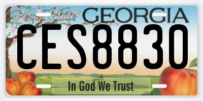 GA license plate CES8830
