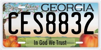 GA license plate CES8832
