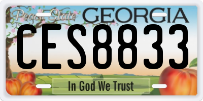 GA license plate CES8833
