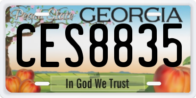GA license plate CES8835