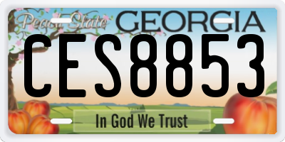 GA license plate CES8853
