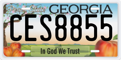 GA license plate CES8855