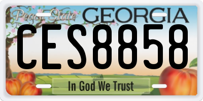 GA license plate CES8858