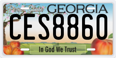 GA license plate CES8860