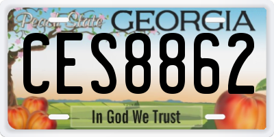 GA license plate CES8862