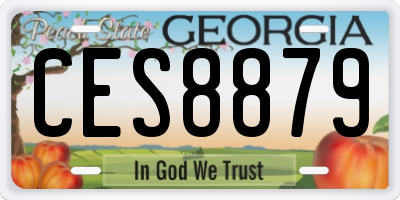 GA license plate CES8879