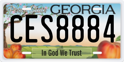 GA license plate CES8884