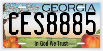 GA license plate CES8885