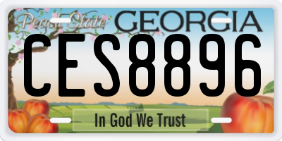 GA license plate CES8896