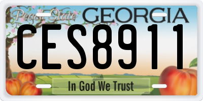GA license plate CES8911