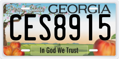 GA license plate CES8915