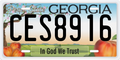 GA license plate CES8916