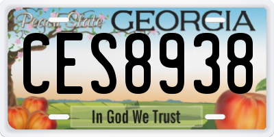 GA license plate CES8938