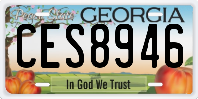 GA license plate CES8946