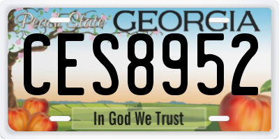 GA license plate CES8952