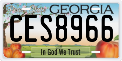 GA license plate CES8966