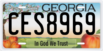 GA license plate CES8969