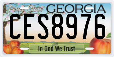 GA license plate CES8976
