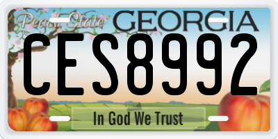 GA license plate CES8992
