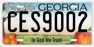 GA license plate CES9002