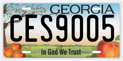 GA license plate CES9005