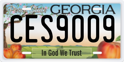 GA license plate CES9009