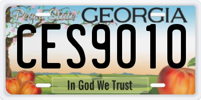 GA license plate CES9010