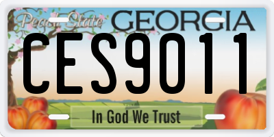 GA license plate CES9011
