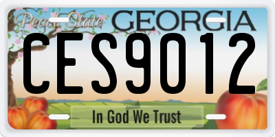GA license plate CES9012