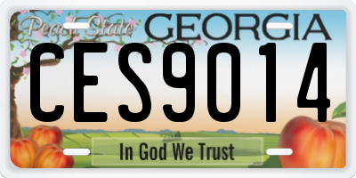 GA license plate CES9014