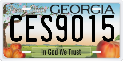 GA license plate CES9015