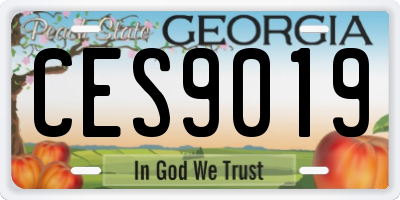 GA license plate CES9019