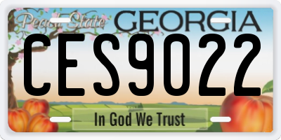 GA license plate CES9022