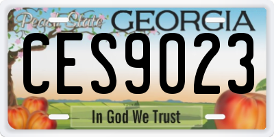 GA license plate CES9023