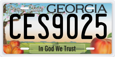 GA license plate CES9025