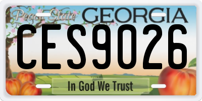 GA license plate CES9026