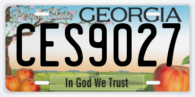 GA license plate CES9027