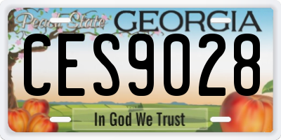 GA license plate CES9028