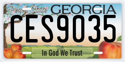 GA license plate CES9035