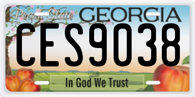GA license plate CES9038