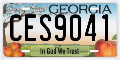 GA license plate CES9041