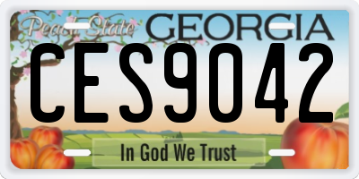 GA license plate CES9042