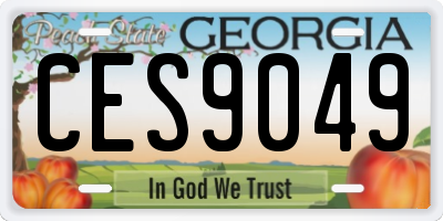 GA license plate CES9049